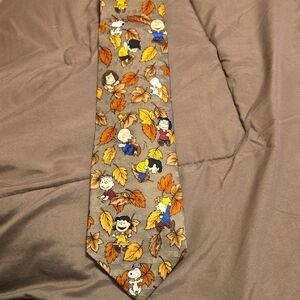 Peanuts Gray Tie with Colorful Characters